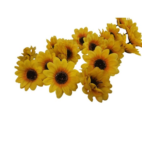 Yellow Artificial Sunflower Heads 2.5 Inch Pack Of 18 Decorative Flowers - Picture 13 of 14